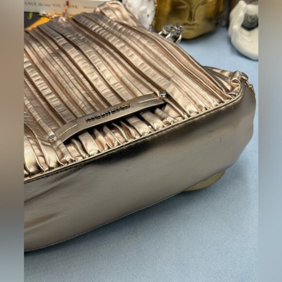 🆕 KARL LAGERFELD PARIS 🧿 NWT K/Kushion Folded Tote, Champagne Muted Metallic - Picture 16 of 16